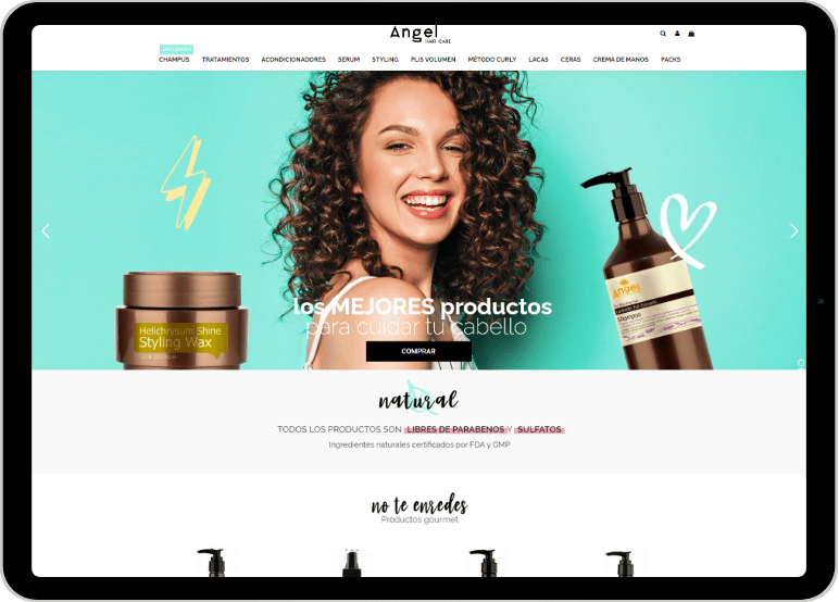 Tienda online de cosmética capilar diseñada en Asturias por Agencia Prisma