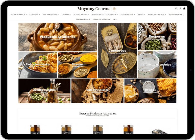 Tienda online de productos gourmet asturianos diseñada por Agencia Prisma