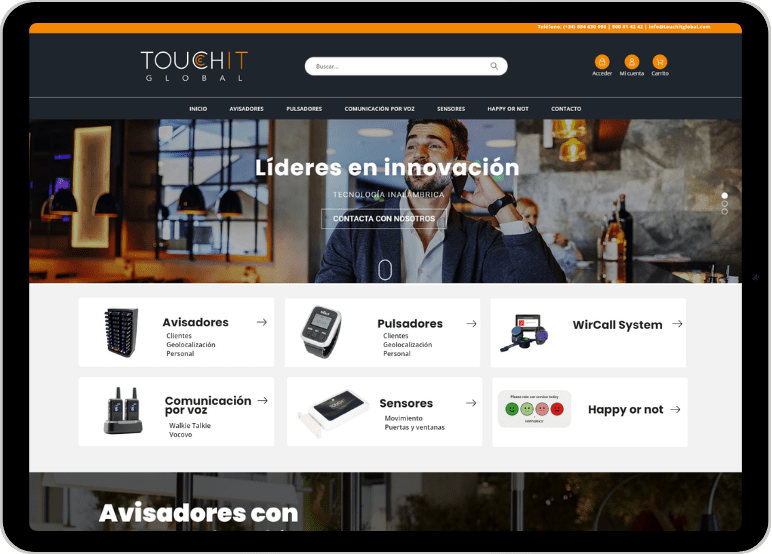Tienda online de tecnología inalámbrica para hostelería diseñada en Asturias