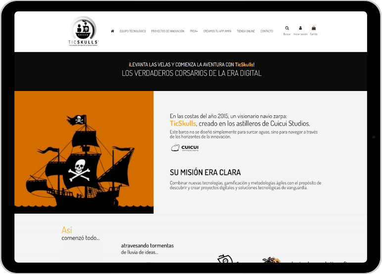 Web con tienda online de un proyecto educativo tecnológico diseñada en Asturias