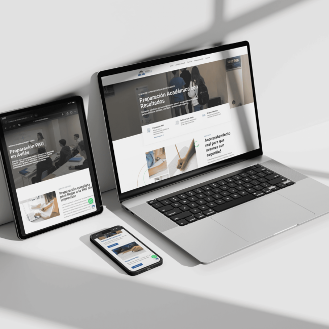 Diseño web para academia Atenea
