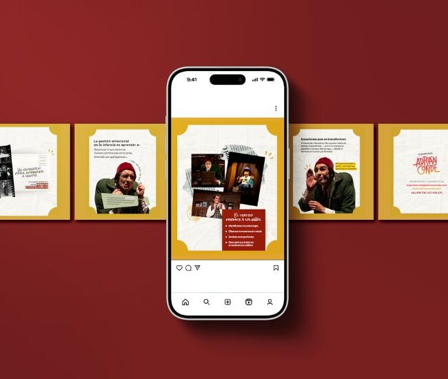 Gestión de redes sociales y diseño web para Adrián Conde